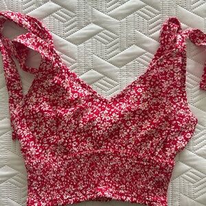 Hollister Red Floral Tank Top